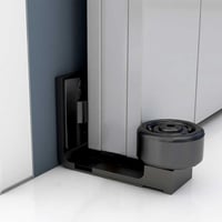 CCJH Állítható Fali Tolóajtó Vezető - Fekete Padlóvezető Sín 25-60mm Ajtólapokhoz, Fúrás Nélküli Telepítés 3