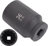 CCLIFE 1/2 hüvelykes 36 mm mély 12 pontos behajtófej CR-MO acél ütvecsavarozóhoz, többfogú anya dugókulcs 1