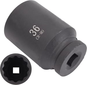 Cap tubular CCLIFE de 1/2 inch, 36 mm, adânc, 12 puncte, din oțel CR-MO pentru cheie cu impact, cheie tubulară poligonală