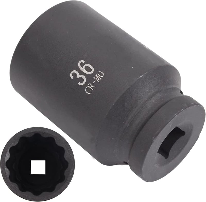 CCLIFE 1/2 hüvelykes 36 mm mély 12 pontos behajtófej CR-MO acél ütvecsavarozóhoz, többfogú anya dugókulcs