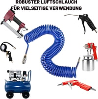 CCLIFE 10m PU Pneumatikus Tömlő Rugós Gyorskötéssel és Görbületi Korlátozóval 5