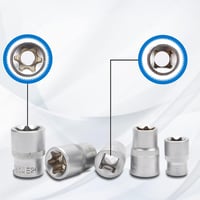 CCLIFE 14 Részes Torx Dugókulcs Készlet E Profil Külső Torx E4-E24 1/4 3/8 1/2 Hüvelyes Szerszám Krómozott 5