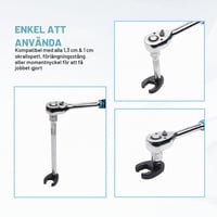 Set de chei tip labă de gâscă CCLIFE, 15 piese, cu antrenare de 3/8" și 1/2", 8-24 mm, set chei inelare pentru chei dinamometrice 3