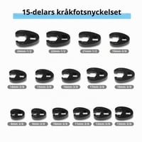 Set de chei tip labă de gâscă CCLIFE, 15 piese, cu antrenare de 3/8" și 1/2", 8-24 mm, set chei inelare pentru chei dinamometrice 2