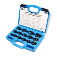 Set de chei tip labă de gâscă CCLIFE, 15 piese, cu antrenare de 3/8" și 1/2", 8-24 mm, set chei inelare pentru chei dinamometrice 7