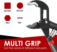 CCLIFE 175 mm vízpumpa fogó racsnis állítással, Cr-V acél csőkulcs vízszereléshez, fekete piros markolattal 2