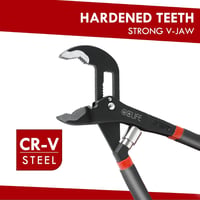 CCLIFE 175 mm vízpumpa fogó racsnis állítással, Cr-V acél csőkulcs vízszereléshez, fekete piros markolattal 4