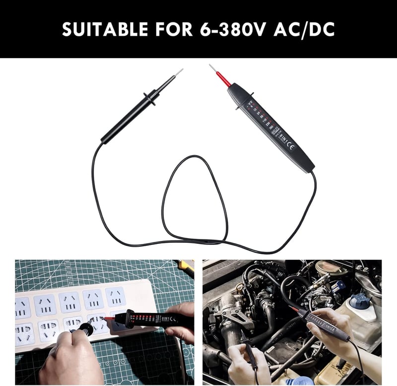 Tester de tensiune bipolar CCLIFE 6-380V AC/DC cu afișaj LED și testare de fază