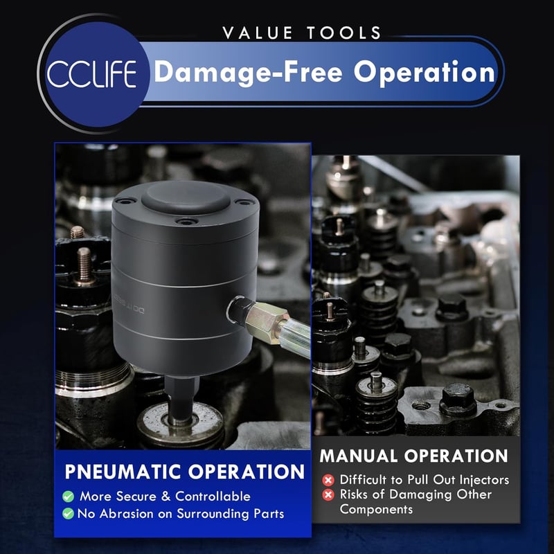CCLIFE 24 részes dízelmotoros injektorszivattyú pneumatikus adapter Bosch Delphi Denso
