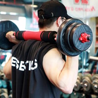 CCLIFE Állítható Súlyzó Szett 2 db Kézi Súlyzó 20kg Összekötő Rúddal Fekete Vas Fém Edzőeszköz Otthoni Edzéshez 2