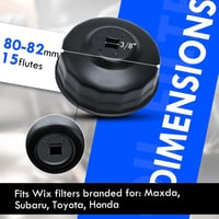 CCLIFE olajszűrő leszedő kulcs - 80-82 mm - 15 pontos 5