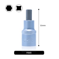 CCLIFE 1/2" šesťhranná hlavica, 8 mm, CRV oceľ, dĺžka 55 mm, na skrutky s vnútorným šesťhranom 3