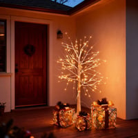 CCLIFE LED Fényfák Beltéri Kültéri Meleg Fehér 120cm 150 LED IP44 5