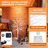 CCLIFE LED Fényfák Beltéri Kültéri Meleg Fehér 120cm 150 LED IP44 4