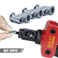 CCLIFE M12 Súprava nitovacích matíc a slepých nitov 60 ks - 18x22 mm Pozinkovaná uhlíková oceľ na oceľ, sklolaminát a plast 5