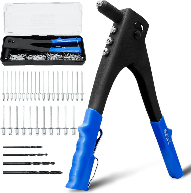 CCLIFE Sleprivet Szerszám Készlet Pneumatikus Popszegecs Pisztoly 200 db Sleprivet 2.4-4.8mm