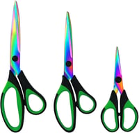 CCR Univerzális Olló Rozsdamentes Acél Színes Titán Bevonattal, Ergonomikus Fogantyú, Éles Vágás, Irodai Iskolai Háztartási, 3 Darabos Csoma 1