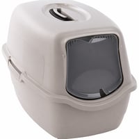 Zatvoreni mačji WC Flamingo Lexie, siva, 39x56x39,4 — neispravan, djelomično funkcionalan: slomljena vrata, nedostaje stražnja kopča (stanje: vidi 2. sliku) 1