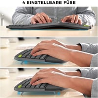 Seenda ergonomikus vezeték nélküli billentyűzet, USB-s, német kiosztású, fekete 3