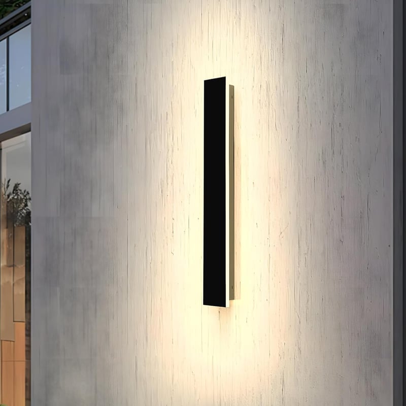 ZTWLEED 60cm Fekete LED Fali Lámpa - 12W Meleg Fehér 3000K Kültéri Világítás IP65 Vízálló Alumínium Villa Terasz Kert Folyosó Erkély