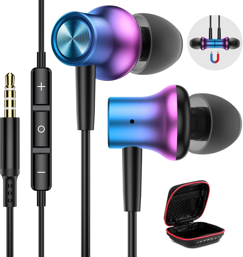 XiaoMi Redmi és Samsung Galaxy kompatibilis mágneses HiFi fülhallgató mikrofonnal, 3.5mm jack