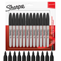 Súprava čiernych permanentných fixiek Sharpie Fine Point, tenký hrot — 11-dielna sada 2