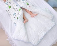 Chilsuessy 2.5 Tog Téli Gyermek Hálózsák Levehető Ujjakkal, Pamut Babahálózsák Fiúknak és Lányoknak 1-10 Éves Korig, Kék Erdei Mintával 4