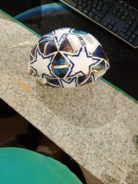Minge de fotbal Hy-Pro UEFA Champions League, mărimea 5, alb/albastru/verde, minge oficială licențiată pentru antrenament și meciuri 3