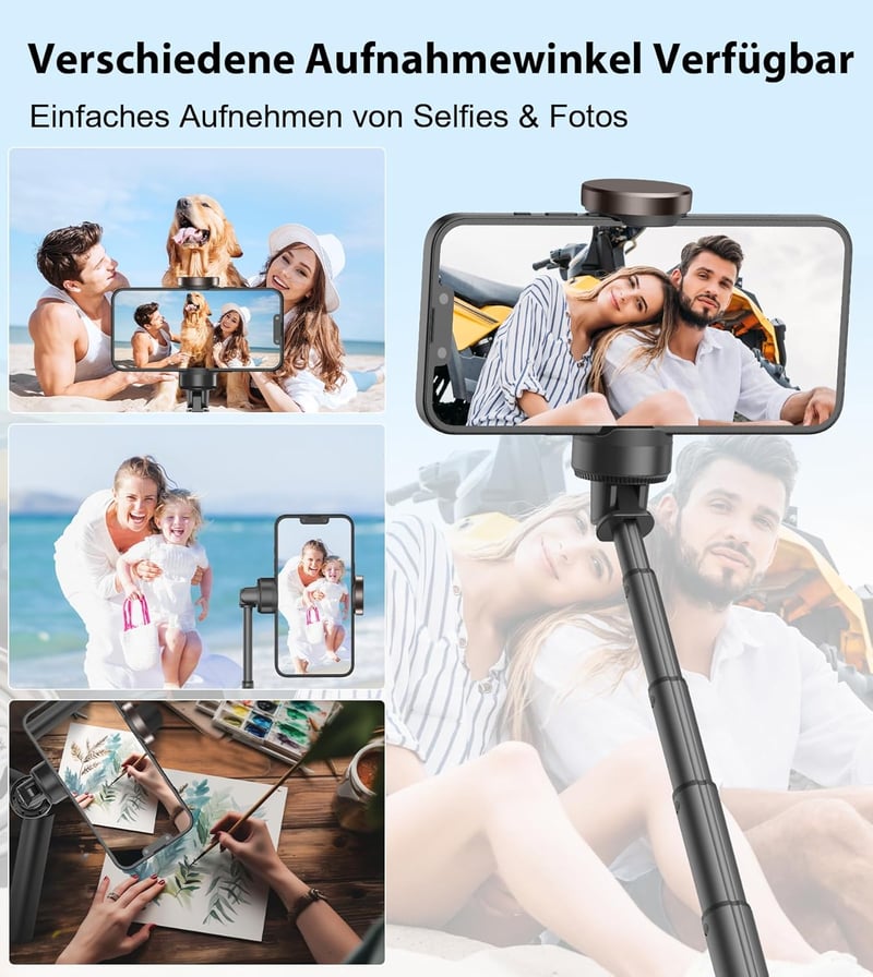 TONEOF 153cm-es Forgatható Szelfibot Állvánnyal, Távirányítóval - iPhone, Android Kompatibilis