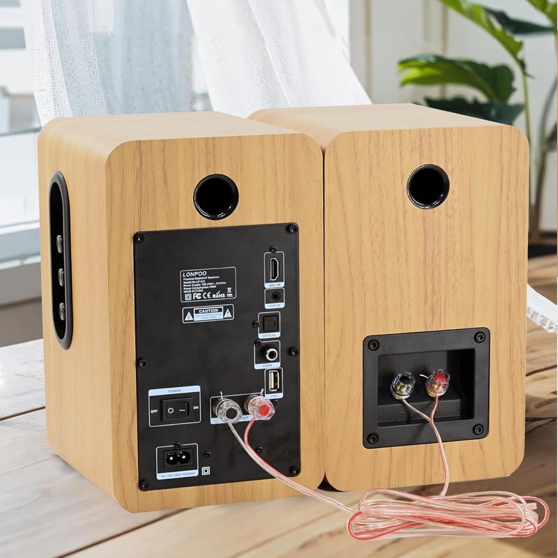 LONPOO LP-42X Bluetooth Polchangszóró HDMI ARC-val, 100W RMS, 4" Szénszálas Mélynyomó, Optikai/Koaxiális/USB/AUX Bemenet, Fejhallgató Kimene