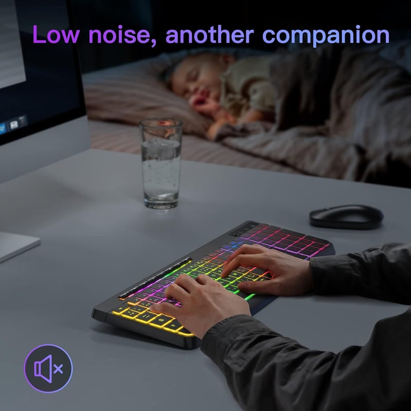 TECURS Vezeték Nélküli Gamer Billentyűzet - Csendes, RGB, Vízálló, Xbox Kompatibilis