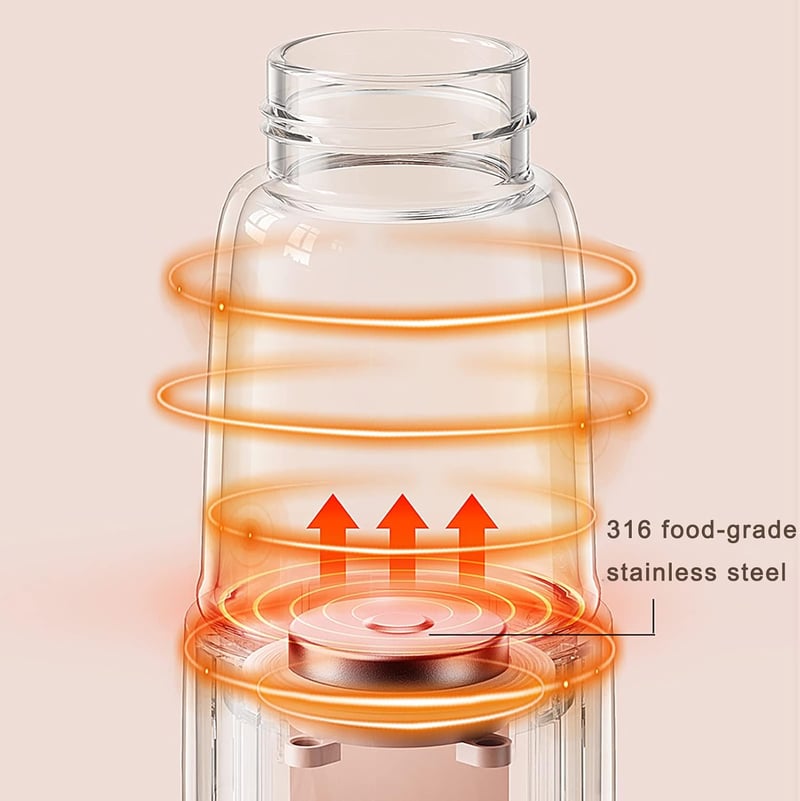 Hoapin hordozható cumisüveg-melegítő, 5200 mAh akkumulátor, 37-55°C, 300ml, fehér