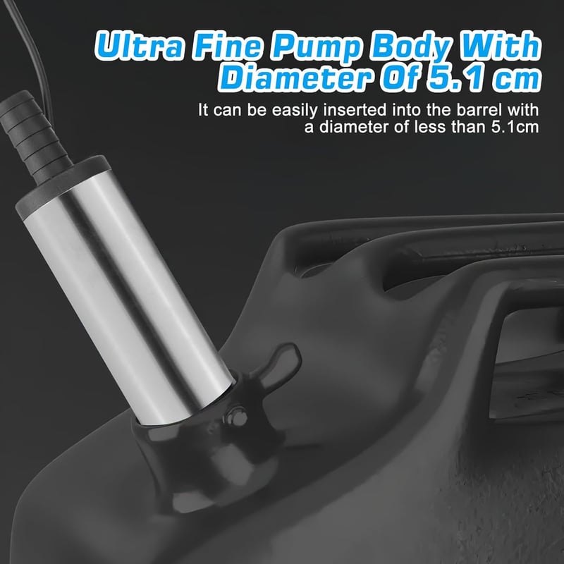 Sporgo 12V-os dízel szivattyú, 51mm-es merülő üzemanyag pumpa, 30L/perc, autókhoz, lakókocsikhoz