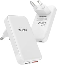 ZINOOY 35W Dupla Portos Gyorstöltő, PD/QC 3.0 USB-C és USB-A, iPhone 16/15 Samsung iPad Huawei Kompatibilis, Ultra Lapos Töltő Utazáshoz, Ot 1