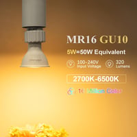 DiCUNO GU10 Okos LED Izzó 5W - WiFi Spotlámpa Alexa és Google Home Kompatibilis, 320LM, Fényerőszabályozható, 16 Millió Szín, Meleg/Hideg Fe 2
