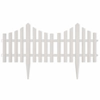 vidaXL Fehér Műanyag Gyepszegély 15 db / 10 m, 60x32,5 cm panelek, kerti ágyás szegélyező kerítés 2