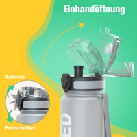 Sahara Sailor 1L BPA-mentes sportkulacs, szivárgásmentes, kerékpározáshoz, kempingezéshez 3