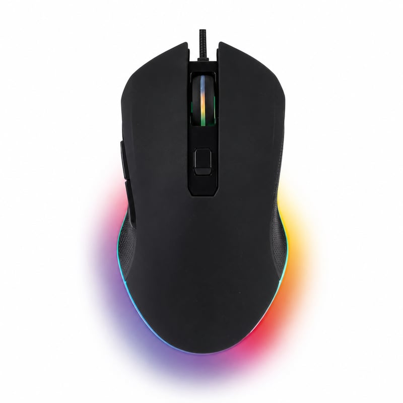 Káblová herná myš G-LAB Kult Helium, 6 tlačidiel, 7-farebné RGB LED — chybná, na náhradné diely: nefunguje (stav: pozri 2. obrázok)