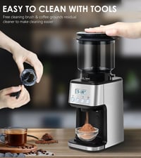 Homtone Elektromos Kávédaráló 51 Őrlési Fokozattal - Portafilterhez és Tárolóhoz, Rozsdamentes Acél, Csepegtetős/Pour Over/Cold Brew/French  15
