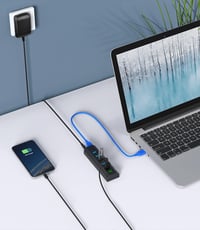Vansuny USB 3.0 Hub 5 Gb/s - 24W Tápegységgel, Ultragyors Adatátvitel 4