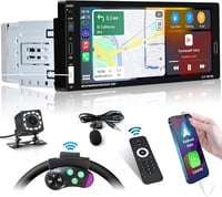 Inefala 1 DIN Autórádió 6.9" Érintőképernyővel - CarPlay és Android Auto Támogatás, Bluetooth 5.0, Tolatókamera, USB-C Gyorstöltés, FM 1