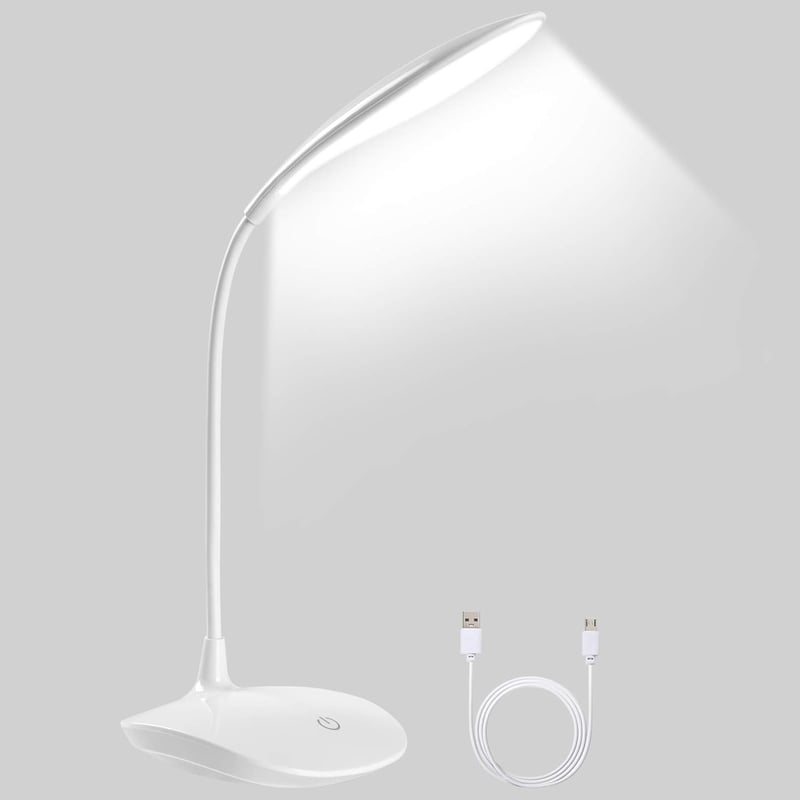 URAQT LED Asztali Lámpa 360° Forgatható 3 Fényerőszinttel - 1200 mAh Akkumulátoros Érintésvezérelt USB Olvasólámpa
