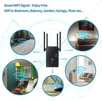 Aenxwa WiFi Jelerősítő 1200 Mbit/s Dual Band 2.4+5 GHz - 4 Antennás Repeater/Router/Access Point Üzemmód, LAN/WAN Port, 15 Eszköz Támogatás 3