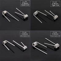 Crazy-m 96 db Előre Tekert Párologtató Coil Szett 8 Féle Típussal - 0.3-0.8Ω Ellenállással RDA/RBA/RDTA Készülékekhez - Fused Clapton, Twist 7