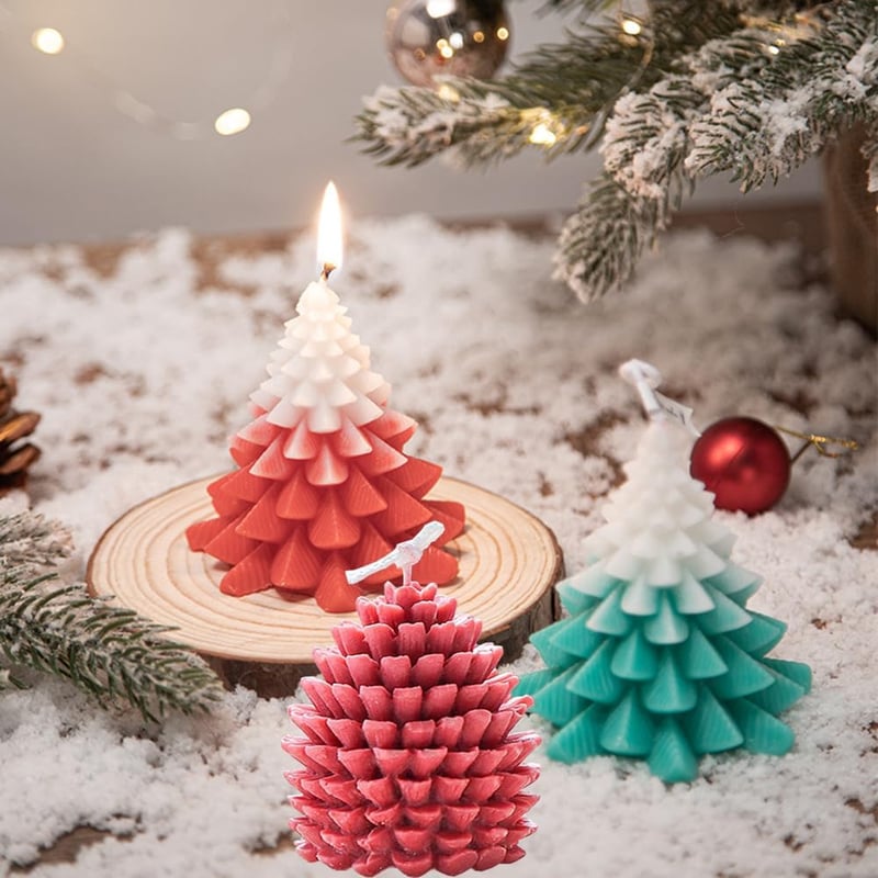 GangGangBAO 2db 3D karácsonyi szilikon gyertyaöntő forma DIY dekorációhoz