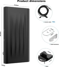 Erősítős DVB-T2 antenna beltérre/kültérre, 10m kábellel - 2024-es modell 8