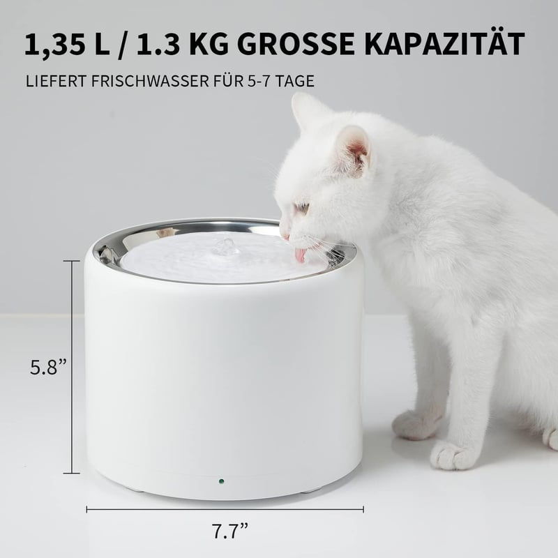 PETKIT Automata Vezeték Nélküli Ivókút - 1,8L Rozsdamentes Acél Itató Kutyáknak és Macskáknak, Bluetooth Applikációval, Éjszakai Móddal

AI:
