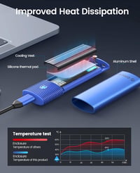ORICO M.2 NVMe és SATA SSD külső ház, USB 3.2, 10Gbps, szerszám nélküli 2