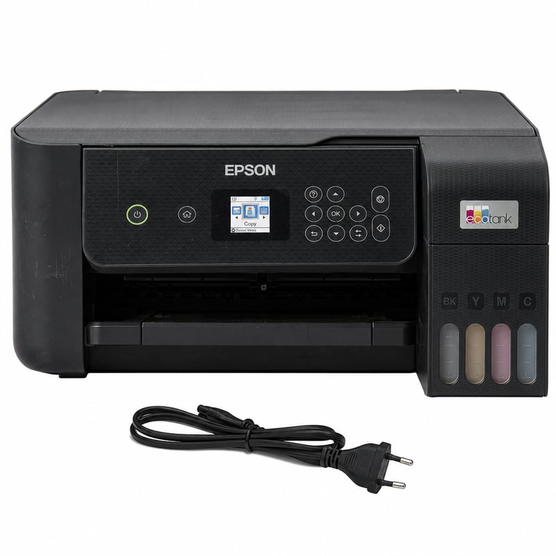 Epson EcoTank ET-2870 A4 Wi-Fi tintatartályos multifunkciós nyomtató, színes, LCD kijelző — használt, hiányos (állapot: lásd a 2. képet)