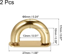 Arany D-gyűrű pénztárcához és táskához - 27mm, csavaros, levehető, 2db 2
